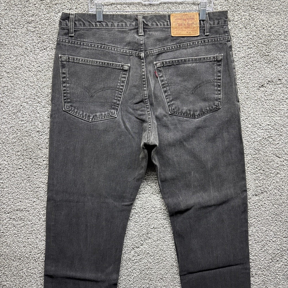 Vintage 80s 90s Levi's 505 Regular Straight Leg Black Jeans Made in Canada Faded
